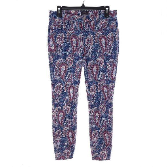 NYDJ For Chicos Floral Paisley Multicolor Skinny Ankle Liftxtuck Tech Jeans 6 - Picture 1 of 9